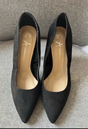 Black suede stiletto - suede, shoes