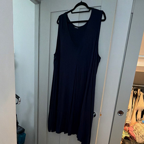 Evans navy sleeveless scoop - evans,