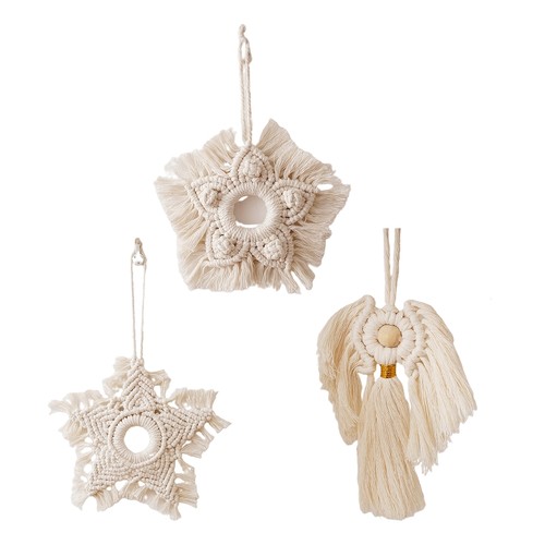 Hand woven macrame pendant - woven,