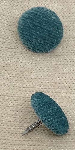 Teal chenille velvet nail back - teal,