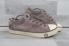 UGG Evera Women's Grey Suede Trainers Lace Up Sneakers UK 6 Fur Trim Sheepskin