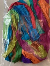 Bag of assorted sari silk ribbons (12 x 40 cms lengths)