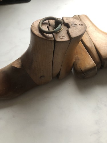 Pair antique wooden shoe - of,