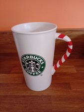 Large Starbucks Coffee Christmas Mug - Candy Cane Handle
