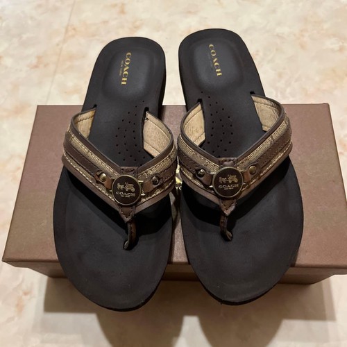 Coach beach sandals used - coach,