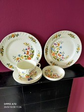 Ainsley Fine Bone China Cottage Garden Pattern Tea Cup X1 Plates and Saucers X2