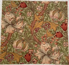 Vintage Sanderson William Morris Golden Lily Fabric Piece 56cm x 53cm 