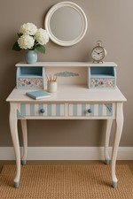 Shabby chic dressing table floral Vintage Painted Design 4 Drawers Ladies Desk