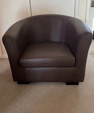 Modern Dark Brown Faux Leather