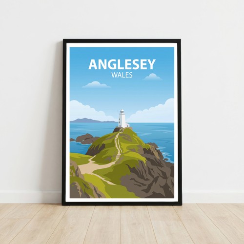 Anglesey wales travel poster - wales,