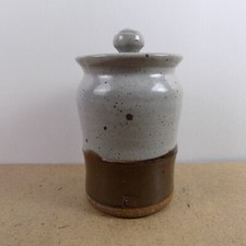 Byron Temple Stoneware Art Pottery Jar Vintage Signed 7" Tall VGC