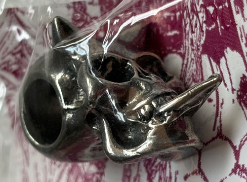 Cool blue skull - skull, pewter