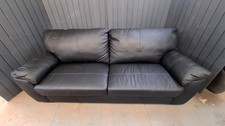 Seater leather sofa - seater, black
