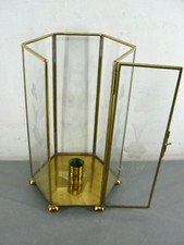 BRASS ETCHED GLASS LANTERN