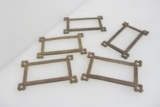 Victorian Brass Index Card Holder Drawer Front Hardware Old Antique - £4each