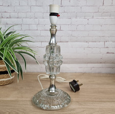 Cut glass electric table lamp - glass,
