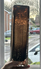 WHITEFRIARS GLASS CUCUMBER VASE 9679 CINNAMON GEOFFREY BAXTER 11.5" TALL PERFECT