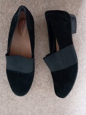Clarks Unstructured Black Suede Slip On Loafers Shoes Size UK 5.5 EU 39 Wide VGC