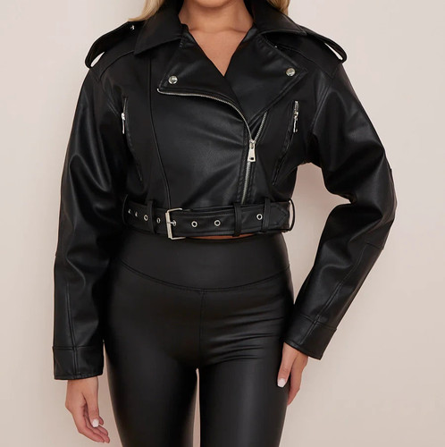 Womens biker jacket - biker, cropped