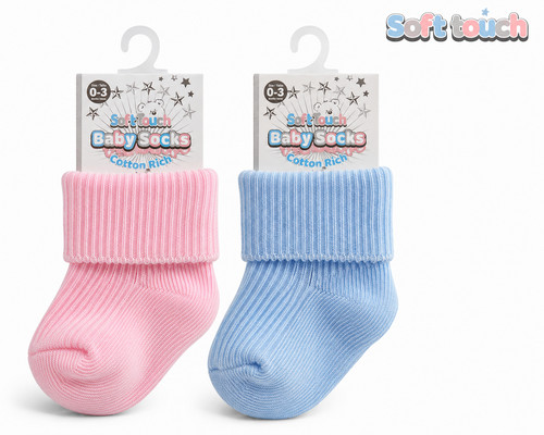Soft touch baby socks - soft, 0-3