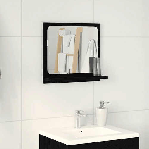 Bathroom mirror black - oak, 40