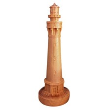 Lighthouse Ornament with carved wood effect, Nautical Home Decor