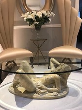 Lying girl coffee table marble