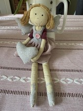 Heaven Sends Sitting Rag Doll Fairy Girl With Wings. Dressed In A Corduroy Tutu