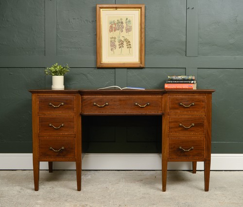 Vintage mahogany pedestal desk - mahogany,