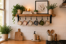 Kitchen shelf with hooks - kitchen,