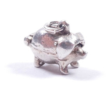 Vintage piggy bank charm - vintage,
