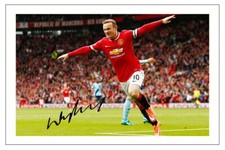 WAYNE ROONEY Signed Autograph PHOTO Signature Gift Print MANCHESTER UNITED