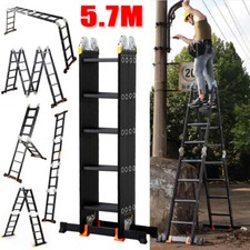 18.7ft Multi-Purpose Aluminium Folding Extension Ladder 14 in 1 Combination Step