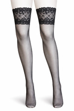 Ladies Black Textured Lace Top