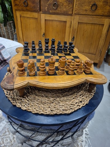 Vintage wooden chess - vintage,