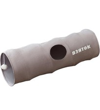 Cat Tunnel,  Collapsible, Plush Ball, for Rabbits, Kittens, Puppy, (S, Grey)