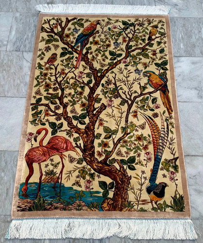 100 silk rug tree life - silk, of