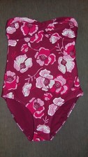 Debenhams Collection Swimsuit N/W 'Poppy' Tummy Control Bandeau 8 Purple BNWT