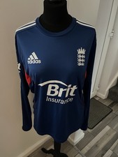 2012 England Cricket Adidas L/S Shirt Jersey  Size M