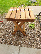 itzcominghome Small Wooden Plant Stand Patio Garden Foldable Side Table 30cm UK