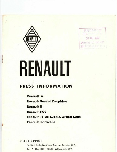 Renault press info 1967 - renault,