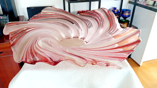 Large heavy glass bowl - heavy,