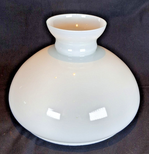 Milk glass oil lamp shade - milk, with