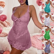 Sexy Women Lace Lingerie Babydoll Night dress Thong G-string Nightie Chemise 5XL