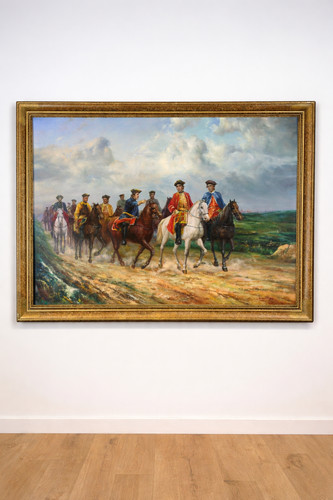 Large framed oil painting - large,