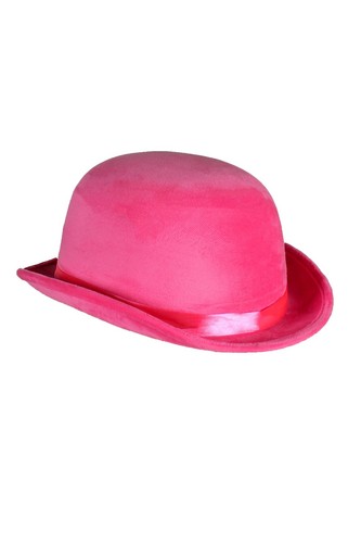 Deluxe bowler hat pink - bowler,