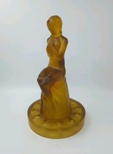 Vintage Frosted Amber Glass