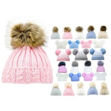 Baby Knitted Pom Pom Hat Boys Girls Winter Bobble Warm Beanie Hats Boy Girl New