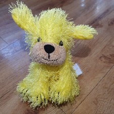 Small Yellow Dog Puppy Soft Toy Plush Comforter Gund ? Ganz ? Tesco ? 5 Inches 