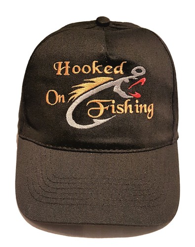 Hooked fishing embroidered - hooked,